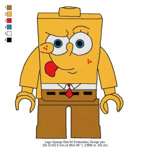 Lego Sponge Bob 04 Embroidery Design